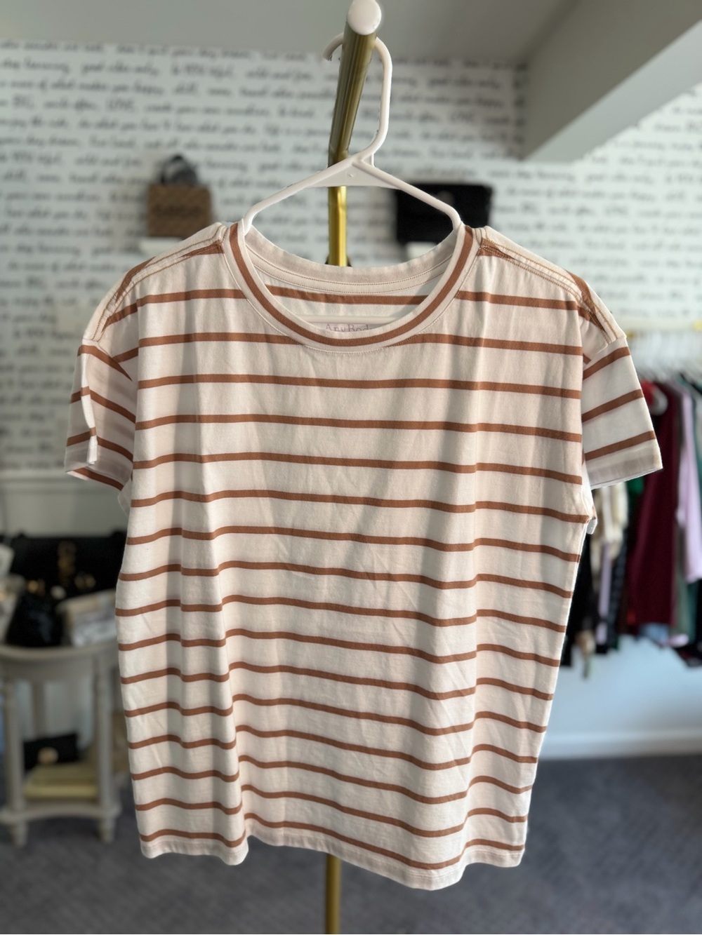 AnyBody Essentials Cotton Striped T-Shirt